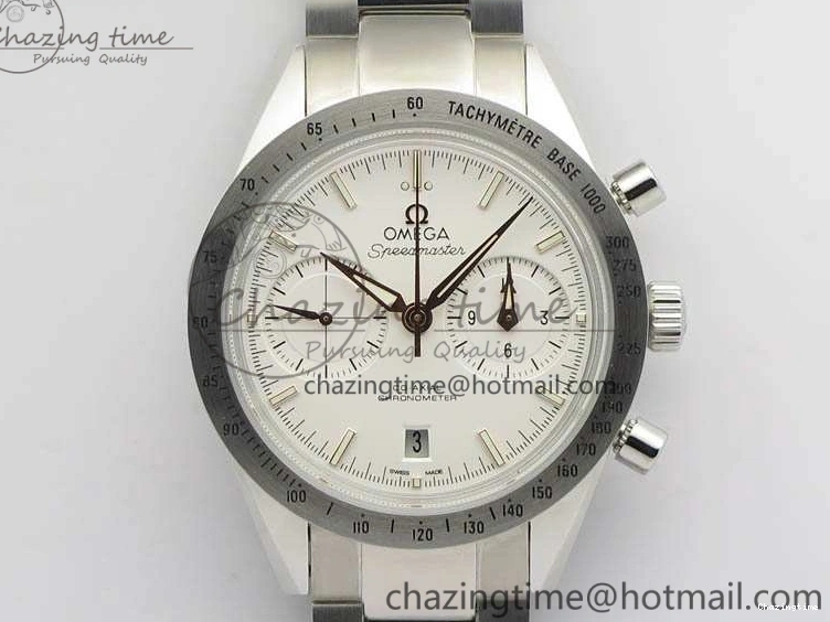 0218 Speedmaster ’57 Co-Axial OMF 1:1 Best Edition White Dial RG Markers On SS Bracelet A WellDesigned 8144